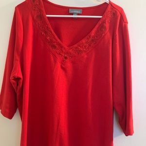 Essentials Size 1X Red Blouse